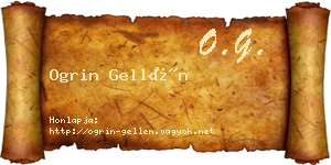 Ogrin Gellén névjegykártya
